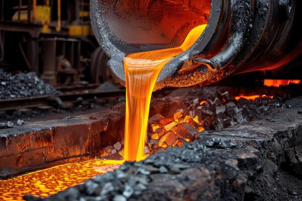 liquid-steel-is-poured-from-a-metallurgical-ladle-molten-steel-pouring-in-foundry-photo